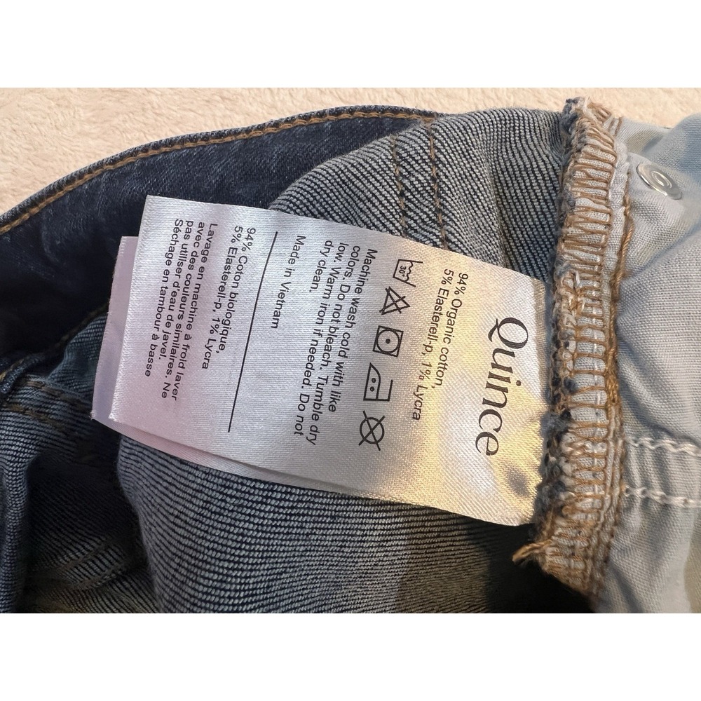 QUINCE Bella Stretch Wide Leg Jean Midnight Blue Women's Size 28 Inseam 30 - Picture 6 of 9